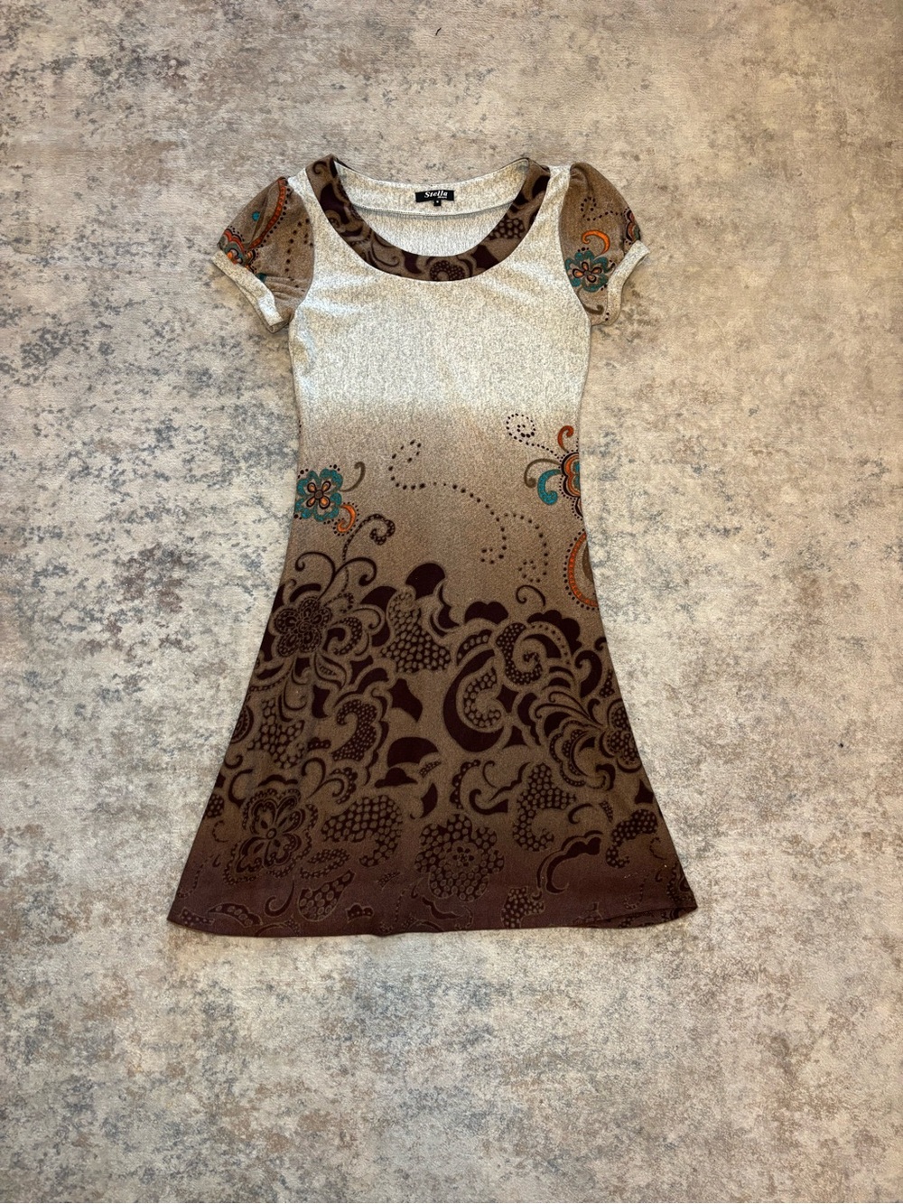 Stella Morgan Brown Ombré Paisley Mini Dress size small